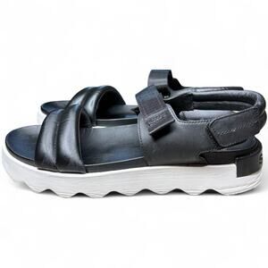 Sorel VIIBE Women's Sandal Flat Slingback Comfort Black White Size 12